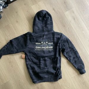 Dark Seas x Grundens Men's Black Camo Hoodie